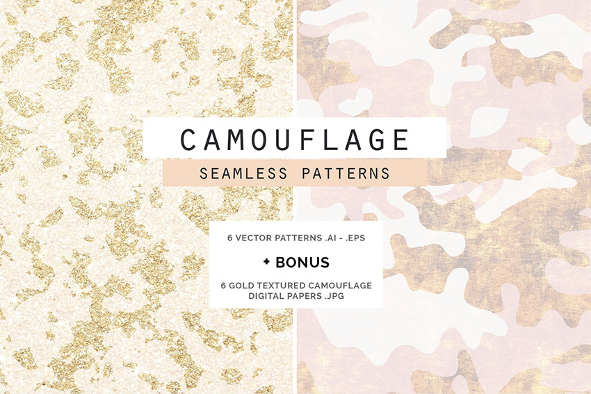 Camouflage Glam Patterns  Scrapbook Papers